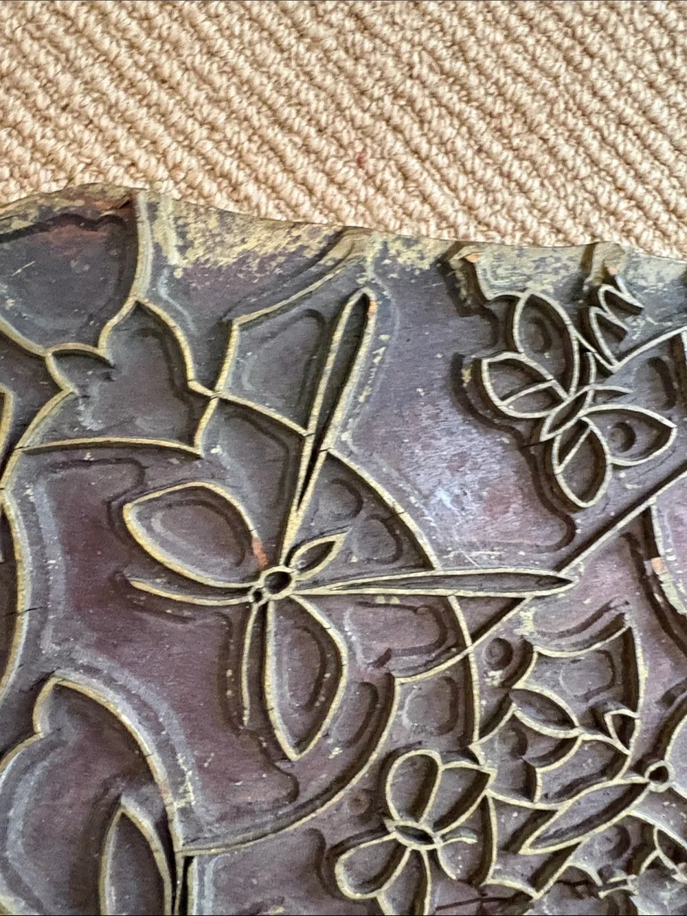 LARGE BLOCK STAMP- OLD made in France 🇫🇷 textiles - Picture 12 of 16